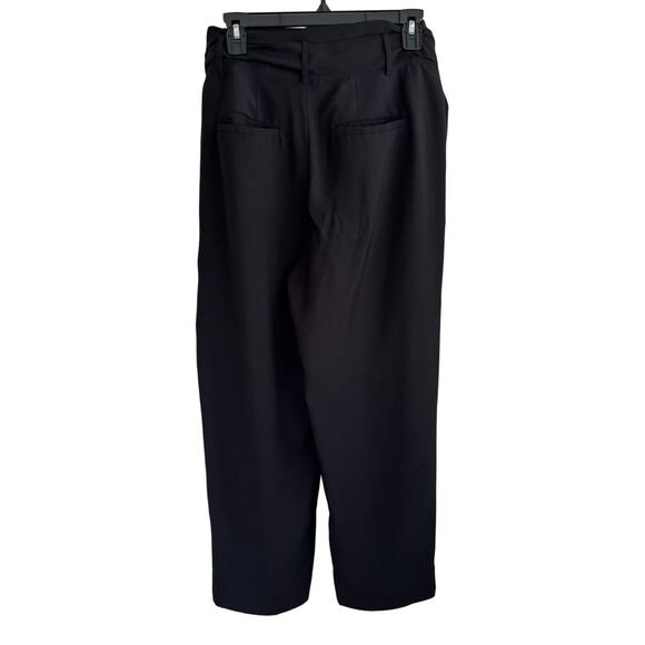 Madewell Drapey Paperbag Pants Black Pleated Button Front Zip High Rise Sz 6 - Picture 4 of 11